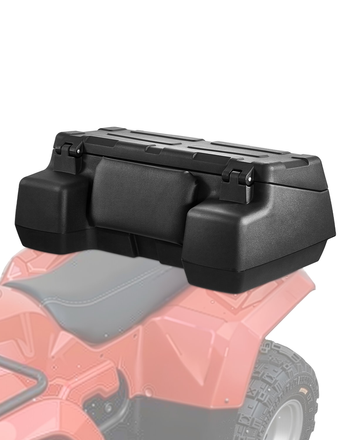 VEVOR - ATV Rear Storage Box, 95L ATV Rear Cargo Box with Padded Backrest, Waterproof LLDPE and Lockable Gear Storage Box - Black