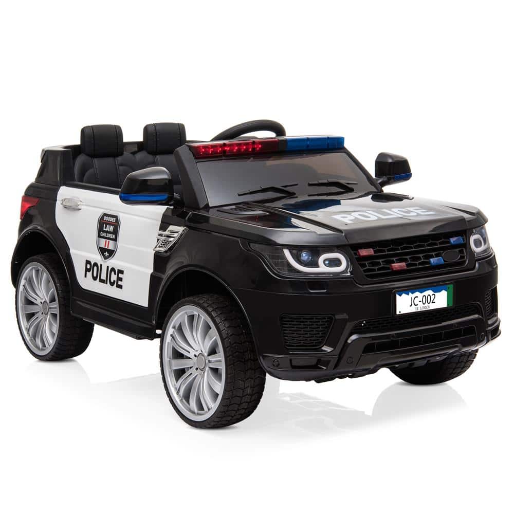 Winado - Electric 12V Kids Toy Gift Police Ride On SUV Car 3 Speed Lights Music with 2.4G Remote Control - Black