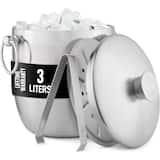 Zulay Kitchen - Premium Stainless Steel Double-wall Insulated Ice Bucket Kit - Silver