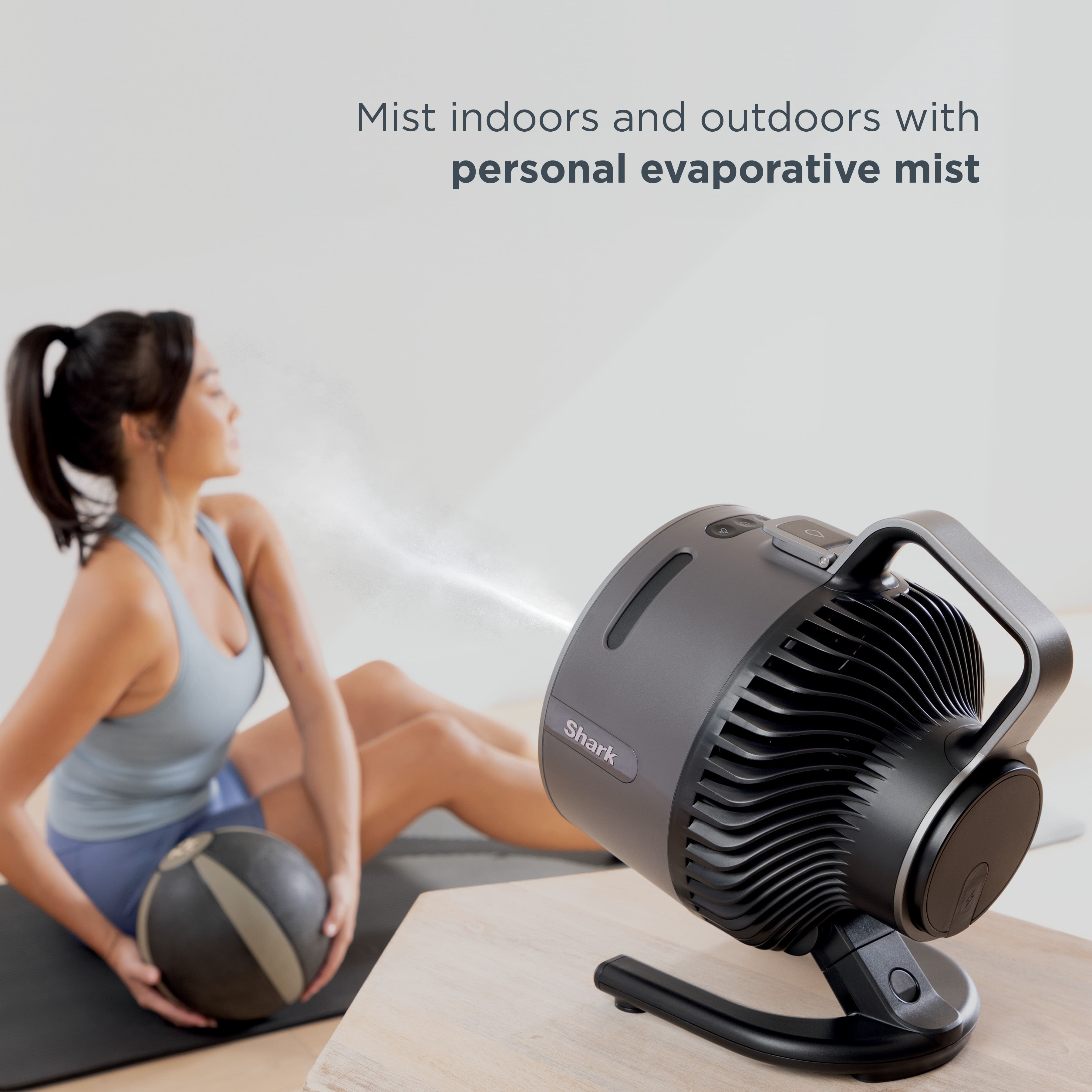 Mist indoors and outdoors with a personal evaporative mist from Shark.