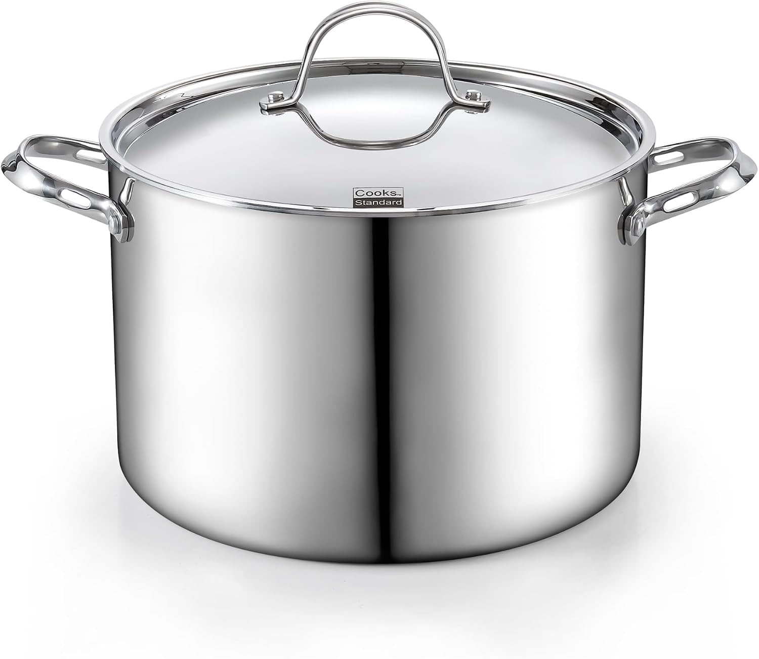 Cooks Standard - Multi-Ply Clad Stock Pot with Lid, 12 Quart - Stainless Steel