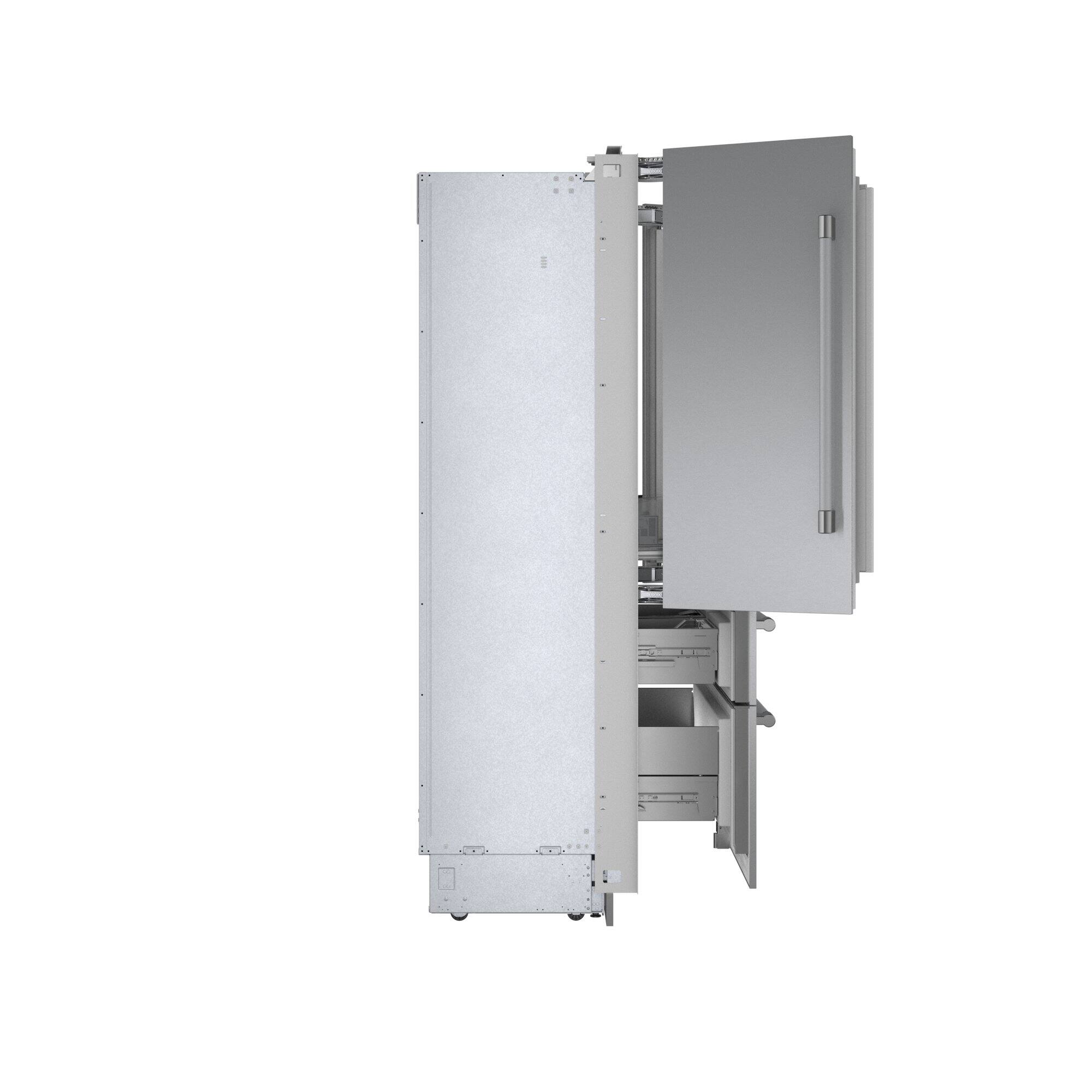 Alt View 4. Thermador - Freedom Collection 23.1 Cu. Ft. French Door Built-in Smart Refrigerator with Professional Series Handles - Stainless Steel.