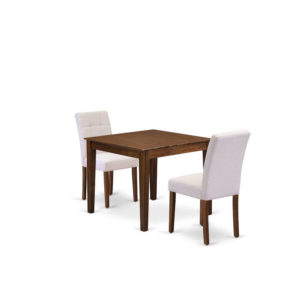 Alt View 4. East West Furniture - 3 Piece Dining Set contain A Wooden Kitchen Table - Brown.