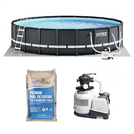Intex - Ultra XTR Frame 20'x48" Above Ground Pool and OptiFlow Premium Filter Sand