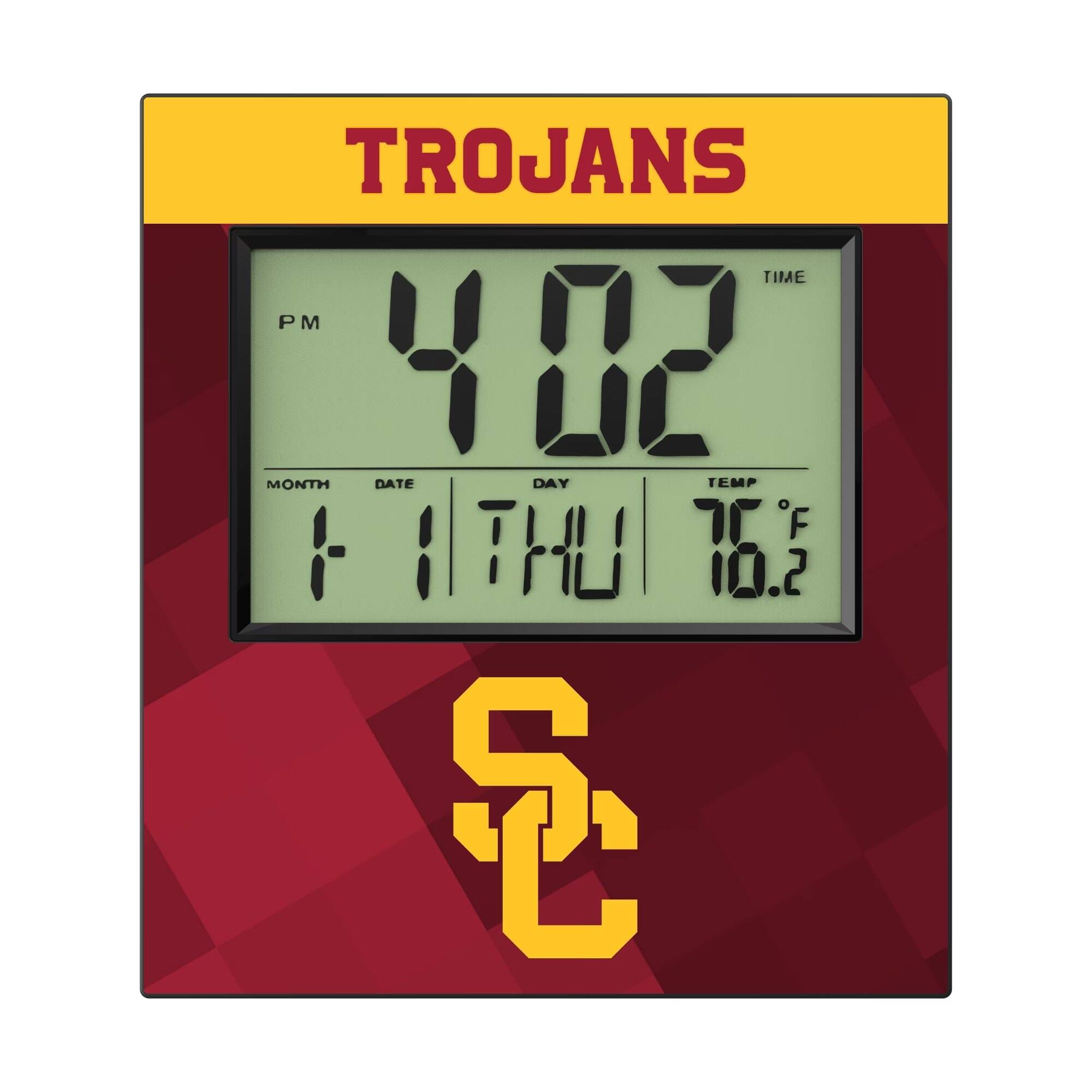 Keyscaper USC Trojans Color Block Digital Desk Clock Multicolor - Best Buy
