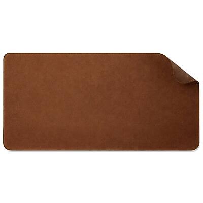 Front. Staples TECH - Staples TECH Anti-Slip Faux Leather Desk Pad, 31.5" x 15.7", Brown (ST62544) - Brown.