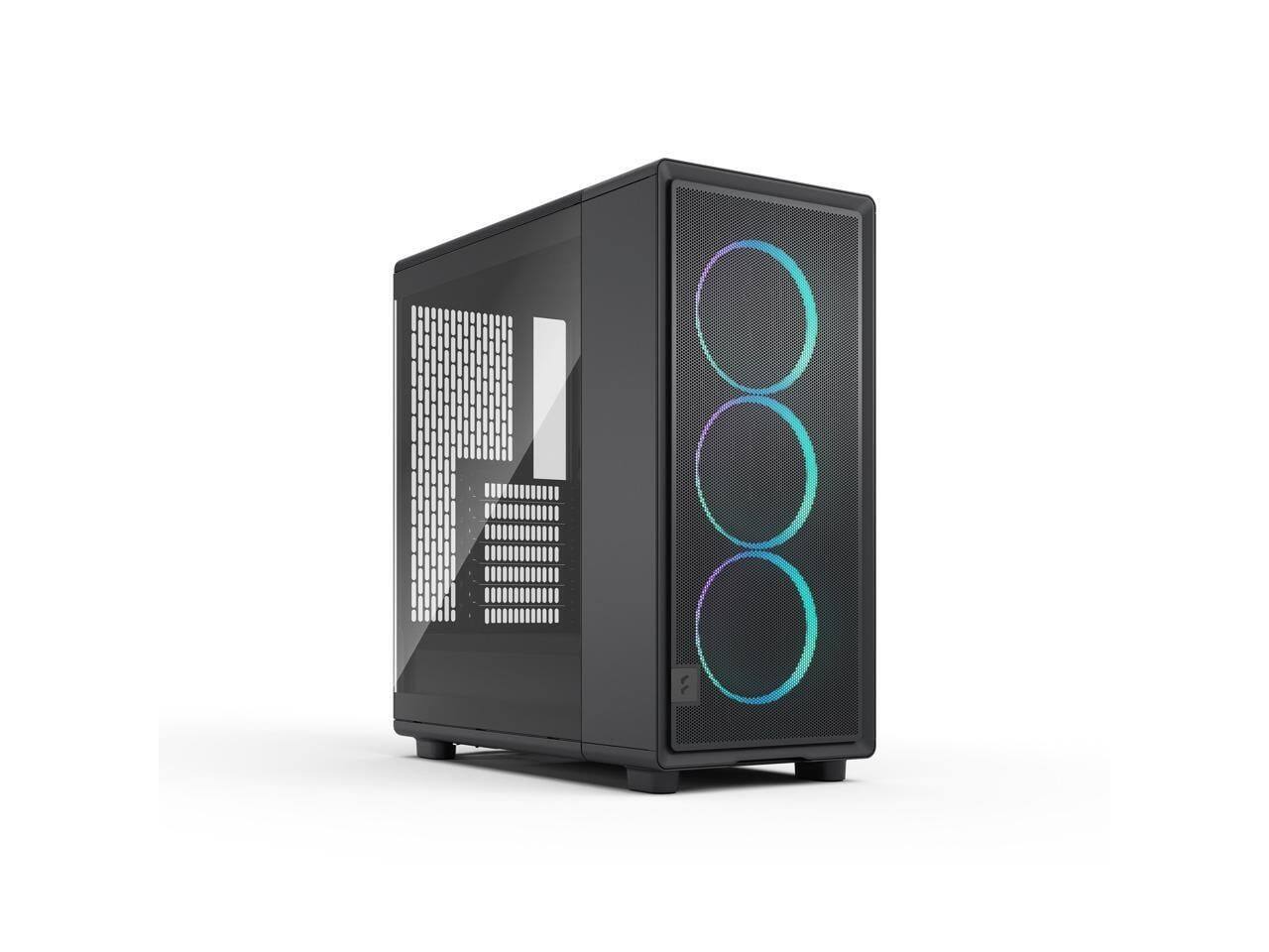 Angle. Fractal Design - Fractal Design Epoch Black RGB - Tempered Glass, High Airflow, Mesh Front, 3 RGB Fans, Spacious ATX/mATX/ITX Case - Black.