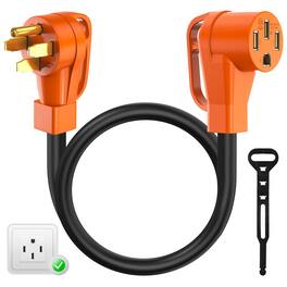 Tera - NEMA 14-50P to 14-50R 50A RV & EV Extension Cord for SAE J1772 & TESLA - Black & Orange