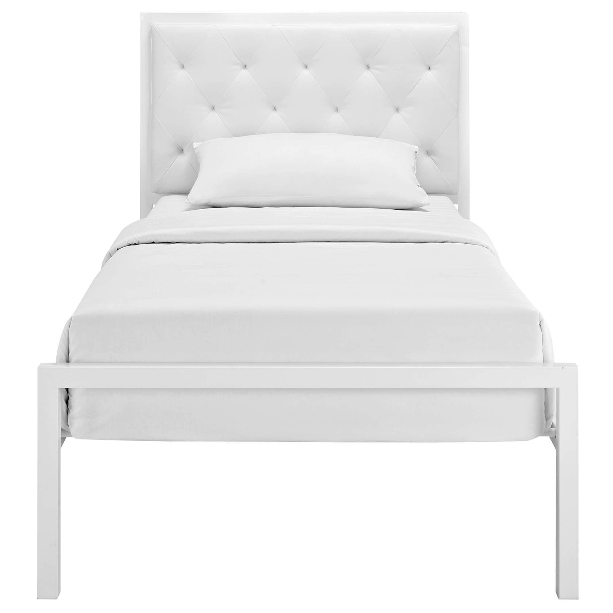 Alt View 6. Modway - Mia Vinyl Twin Bed - White.