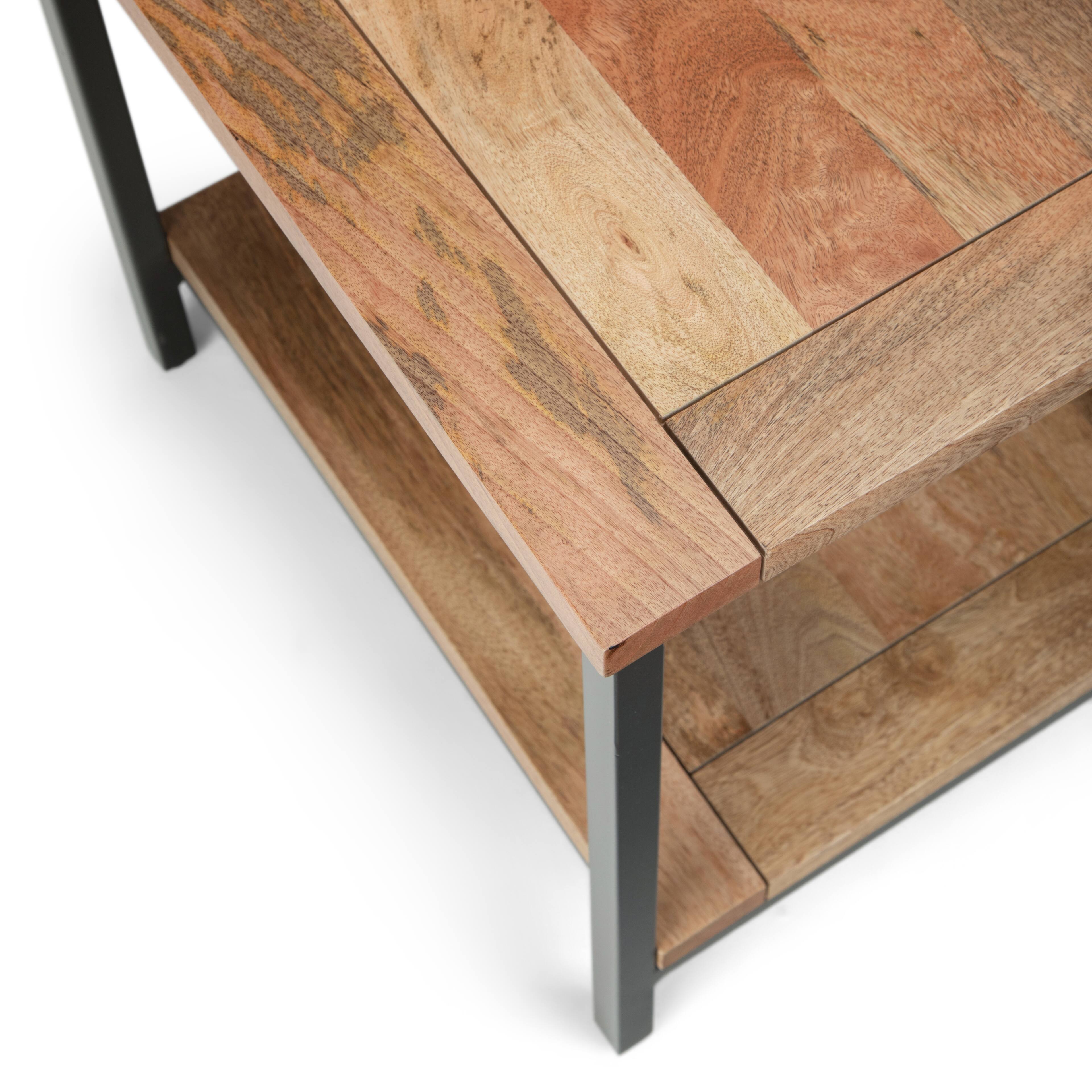 Alt View 16. Simpli Home - Skyler SOLID MANGO WOOD and Metal 22 inch Wide Square Industrial End Table in Natural - Natural.