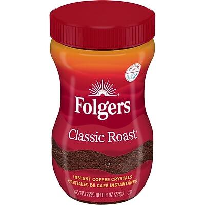 Folgers Classic Roast  
Instant Coffee Crystals  
Cristales de Café Instantáneo  
Net Wt/Peso Neto 8 oz (226g)