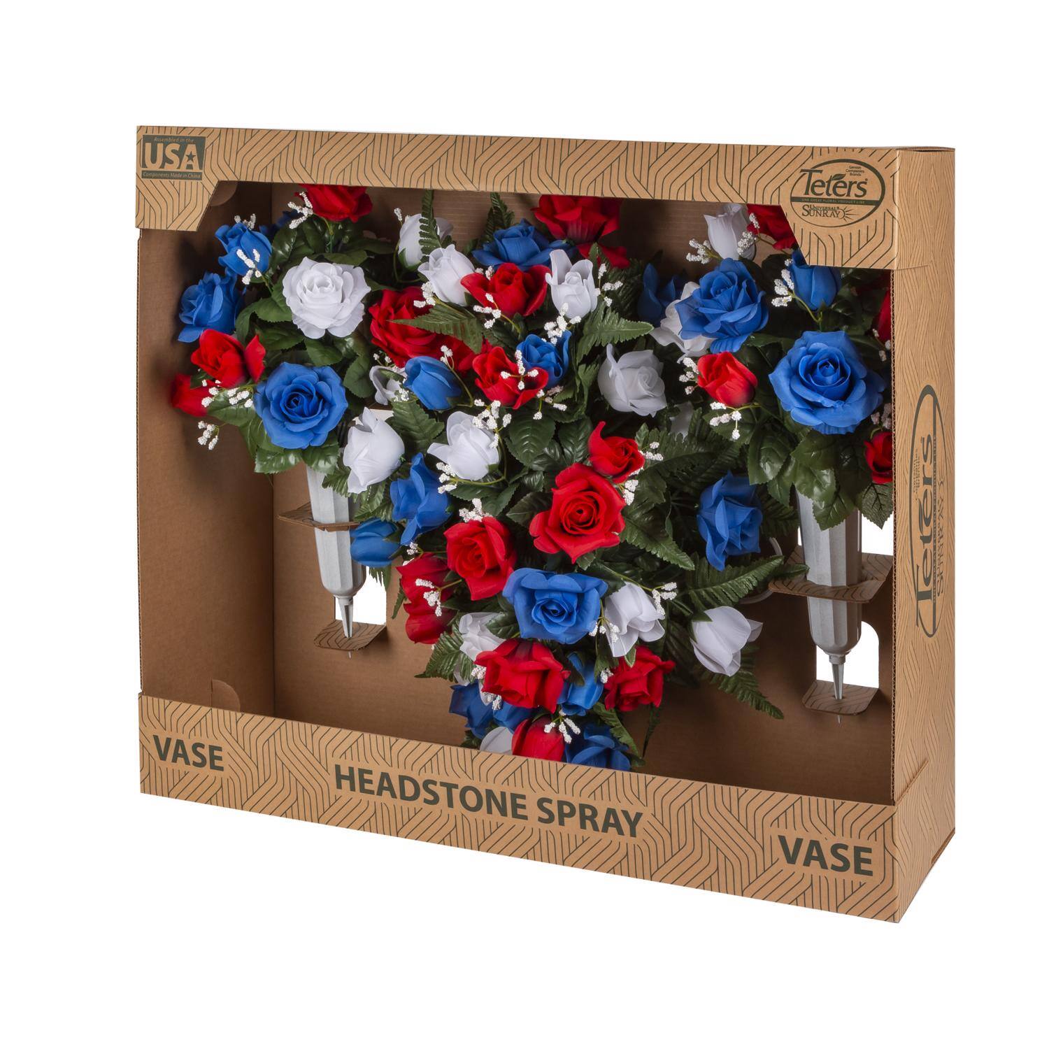 Rootherady USA  
Teters Chocomes SINGERSE  
VASE HEADSTONE SPRAY  
VASE
