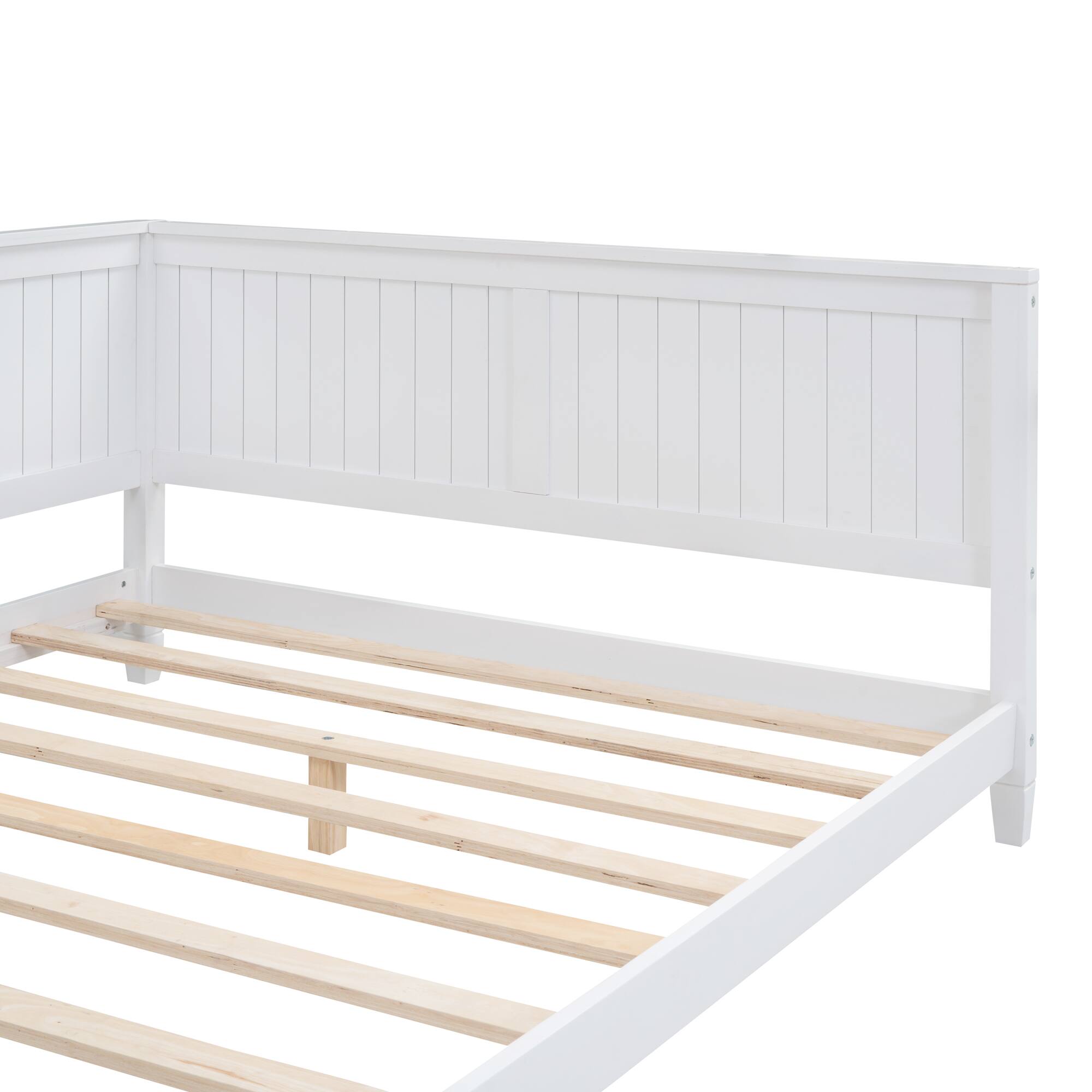 Alt View 5. Tiramisubest - Full Size Wood Daybed/Sofa Bed, White - White.