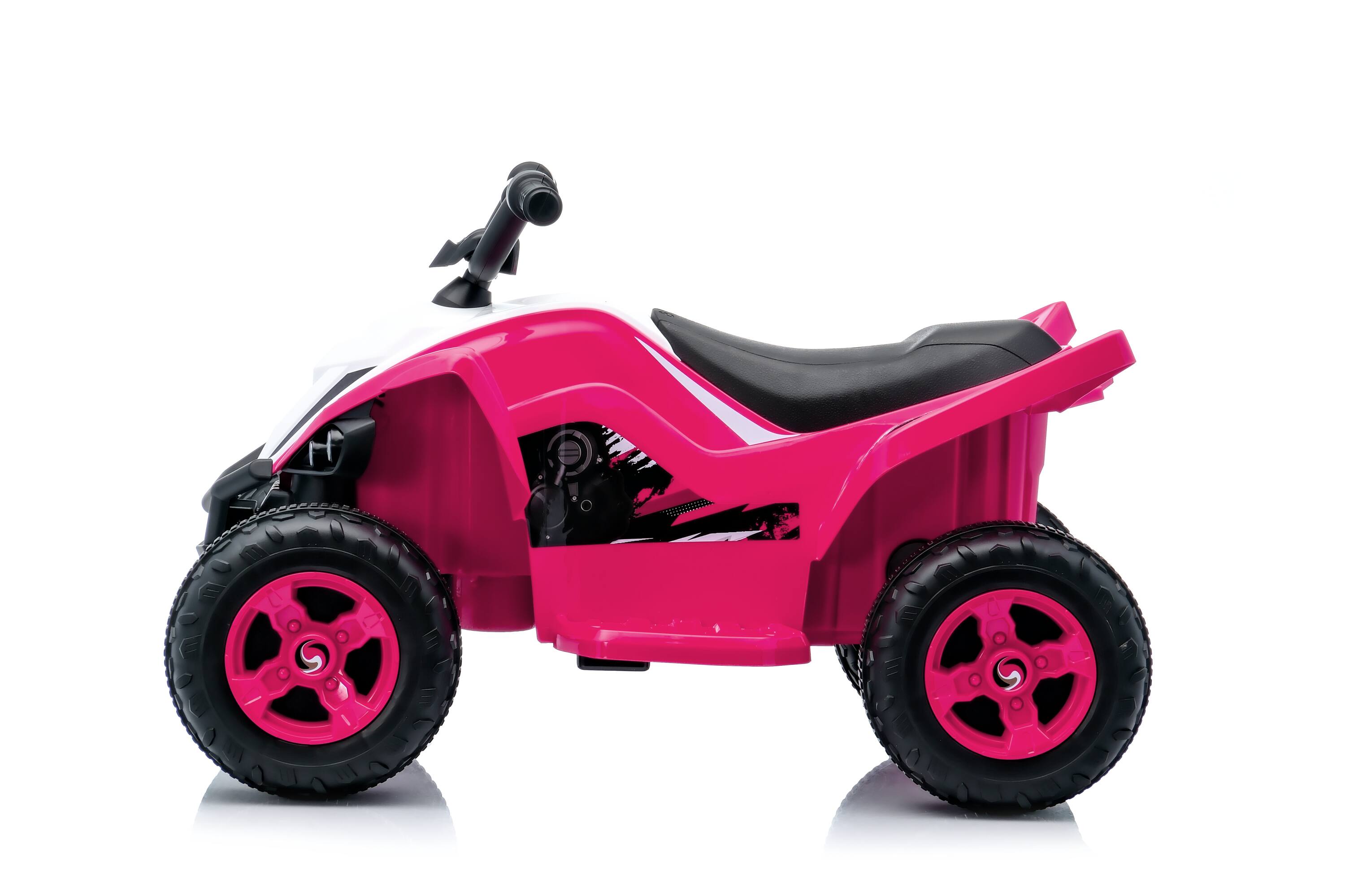 Alt View 4. BreeBe - Kids Electric Car 12V Dual Motor Ride-On Toy for 3-6 Years with Bluetooth, LED Lights, 2 Speeds, Forward/Backward - Pink.