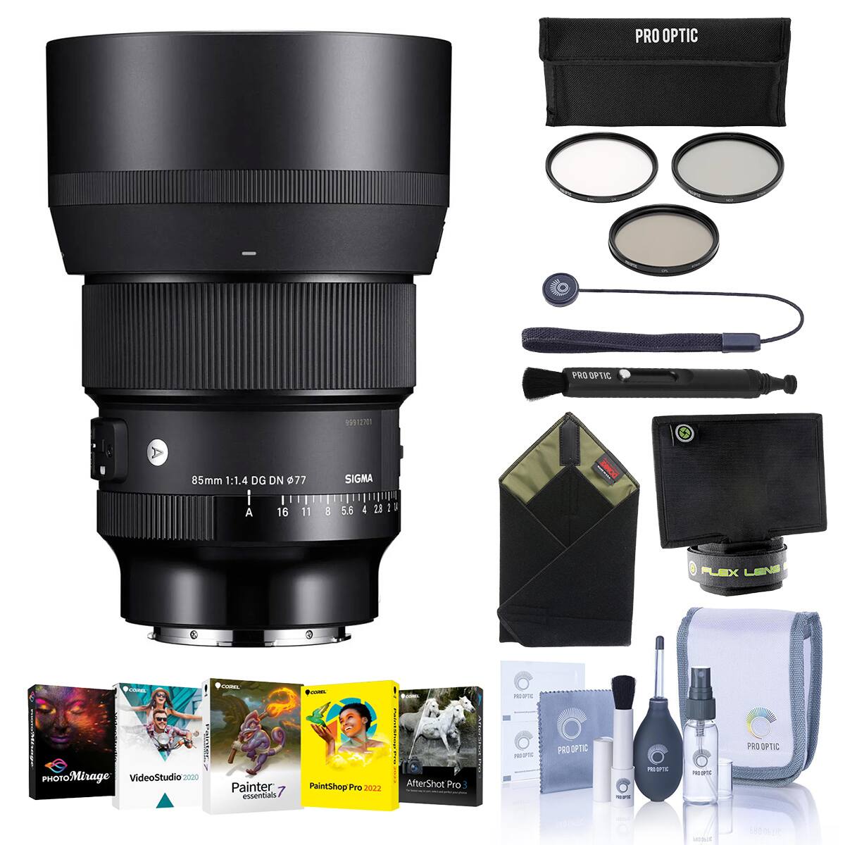 PRO OPTIC  
99912701  
85mm 1:1.4 DG DN 77 | A 16 11 8  
SIGMA 5.6 4 2.8  
FLEX LENS  
coas  
COREL  
COMOL  
PROOPIC  
PRO OFFIC  
PRO OPTIC  
PRO OPTIC  
PHOTOMirage VideoStudio 2020  
Painter essentials  
PaintShop Pro 2022  
AfterShot Pro  
BUR  
RO PTC  
MINUT