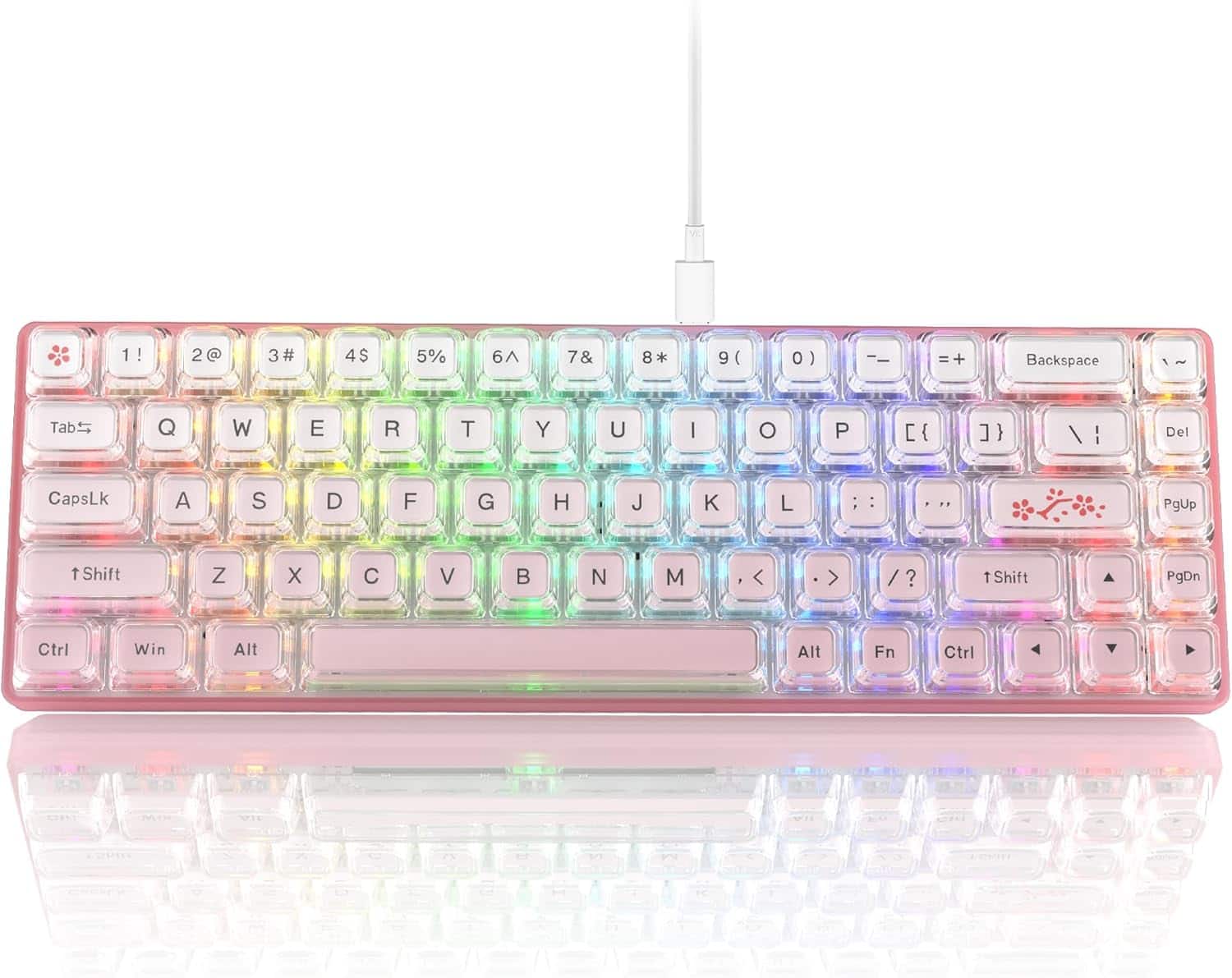 Womier - WK68 65% Keyboard Gaming Wired Creamy Mechanical Keyboard - Pink