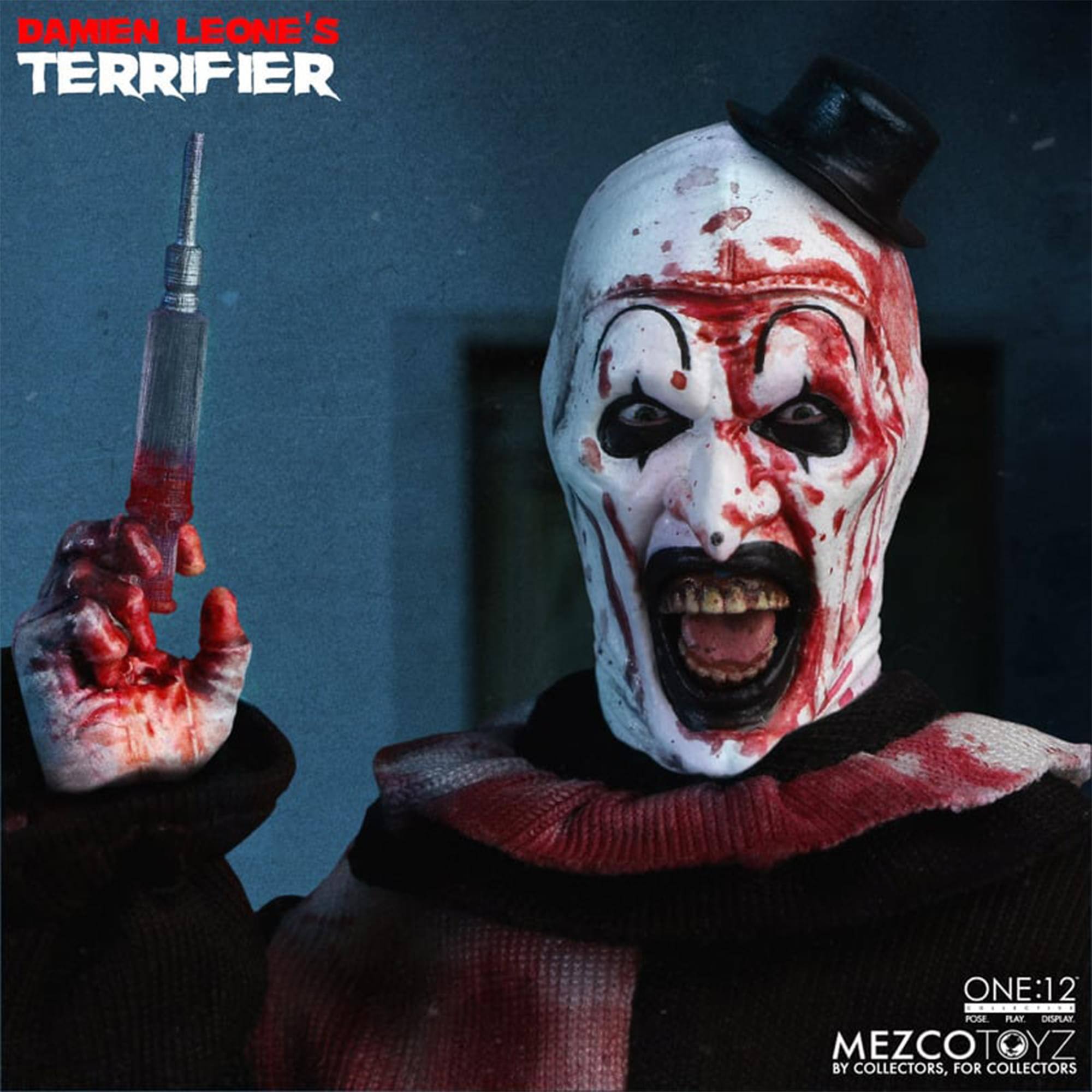 DAMIEN LEONE'S TERRIFIER ONE:12 12 POSE PLAY DISPLAY MEZCOTOYZ BY COLLECTORS, FOR COLLECTORS