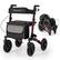 Front. Costway - Costway Walker for Seniors Folding Rollator Walker with 9" Pneumatic Tires for All Terrain Red - Red.