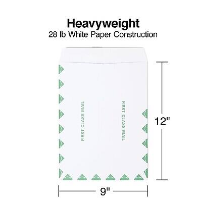 Heavyweight  
28 lb White Paper Construction  

First Class Mail  
12" x 9"