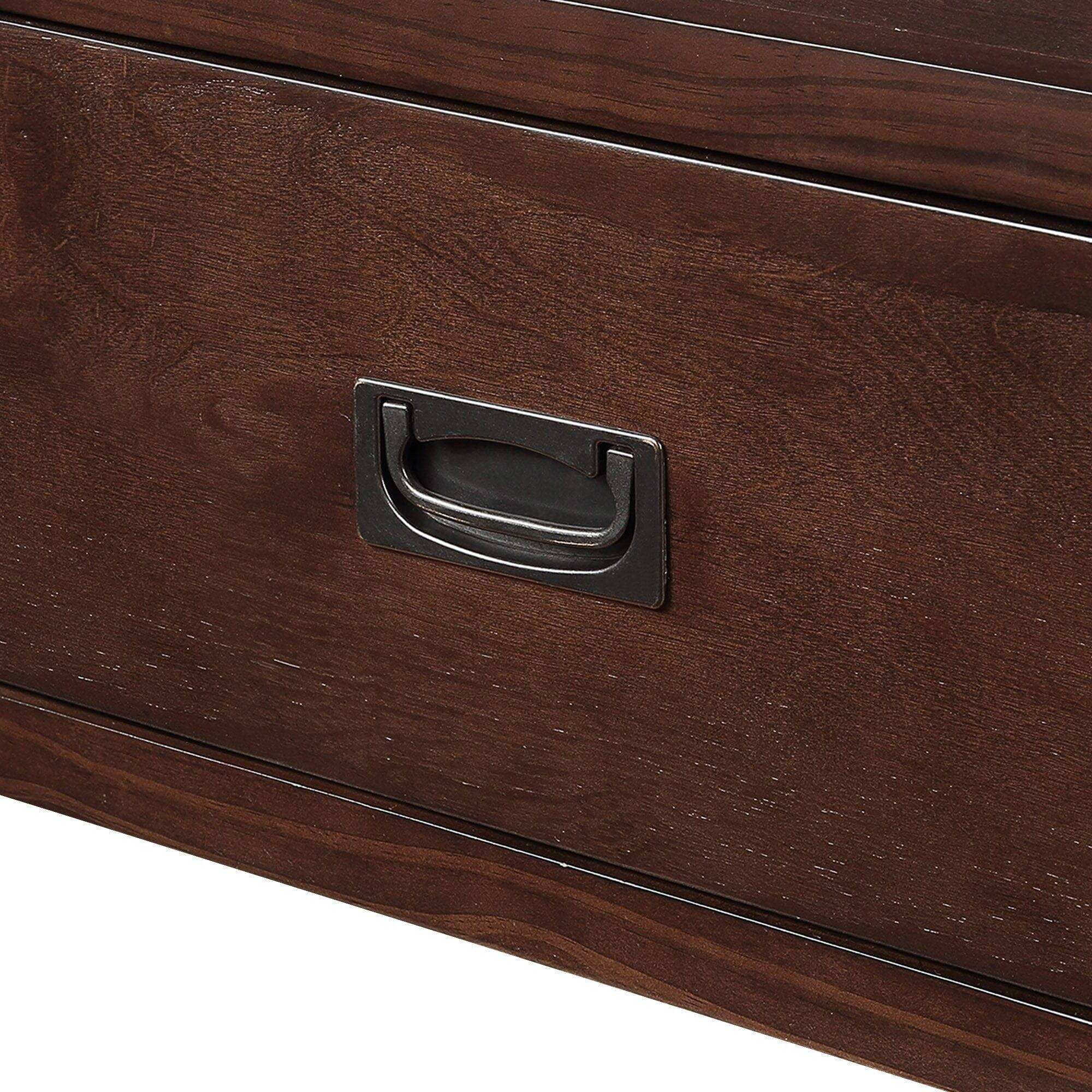 Alt View 7. Kadyn - 36'' Farmhouse Pine Wood Console Table Entry Sofa Table with 4 Drawers & 1 Storage Shelf for Entryway Living Room - Brown.