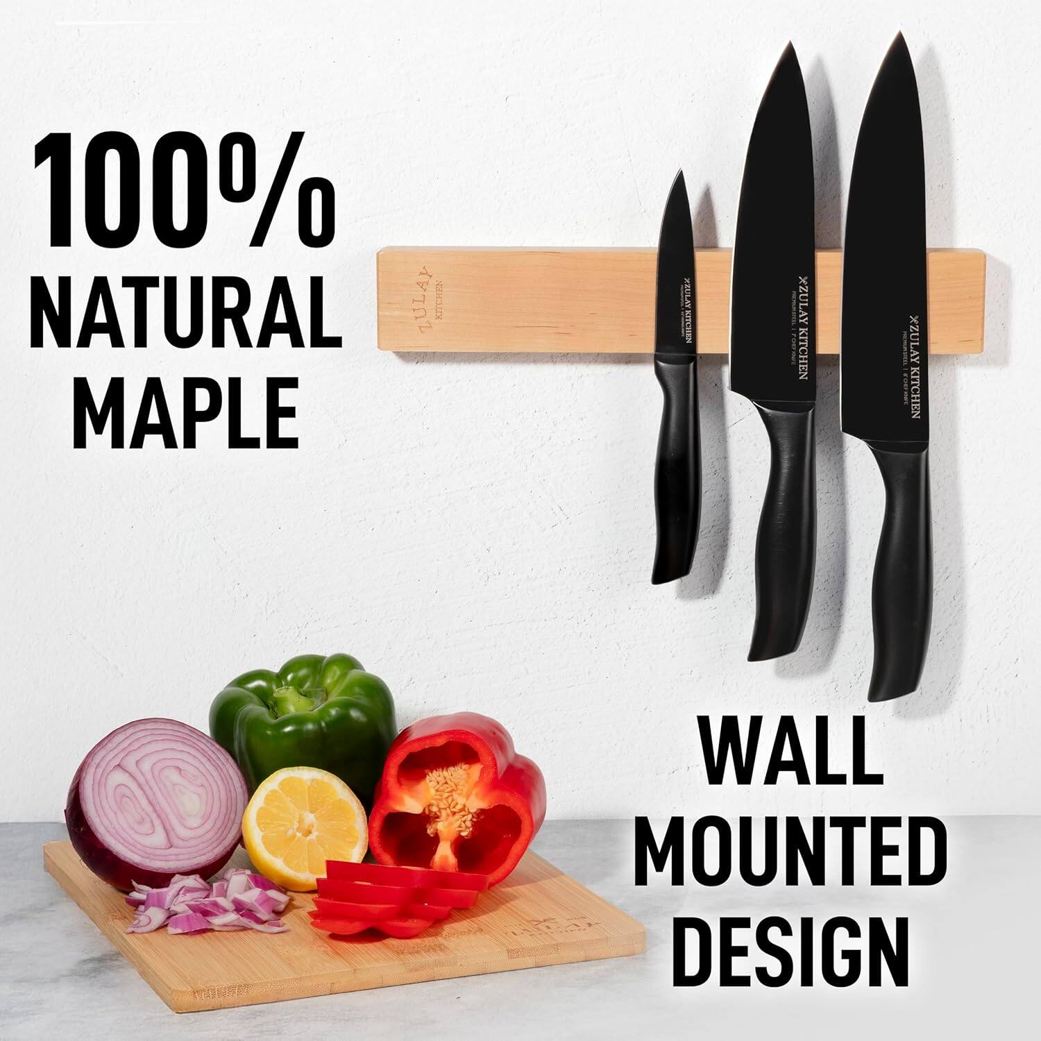 100% Natural Maple, Wall Mounted Design