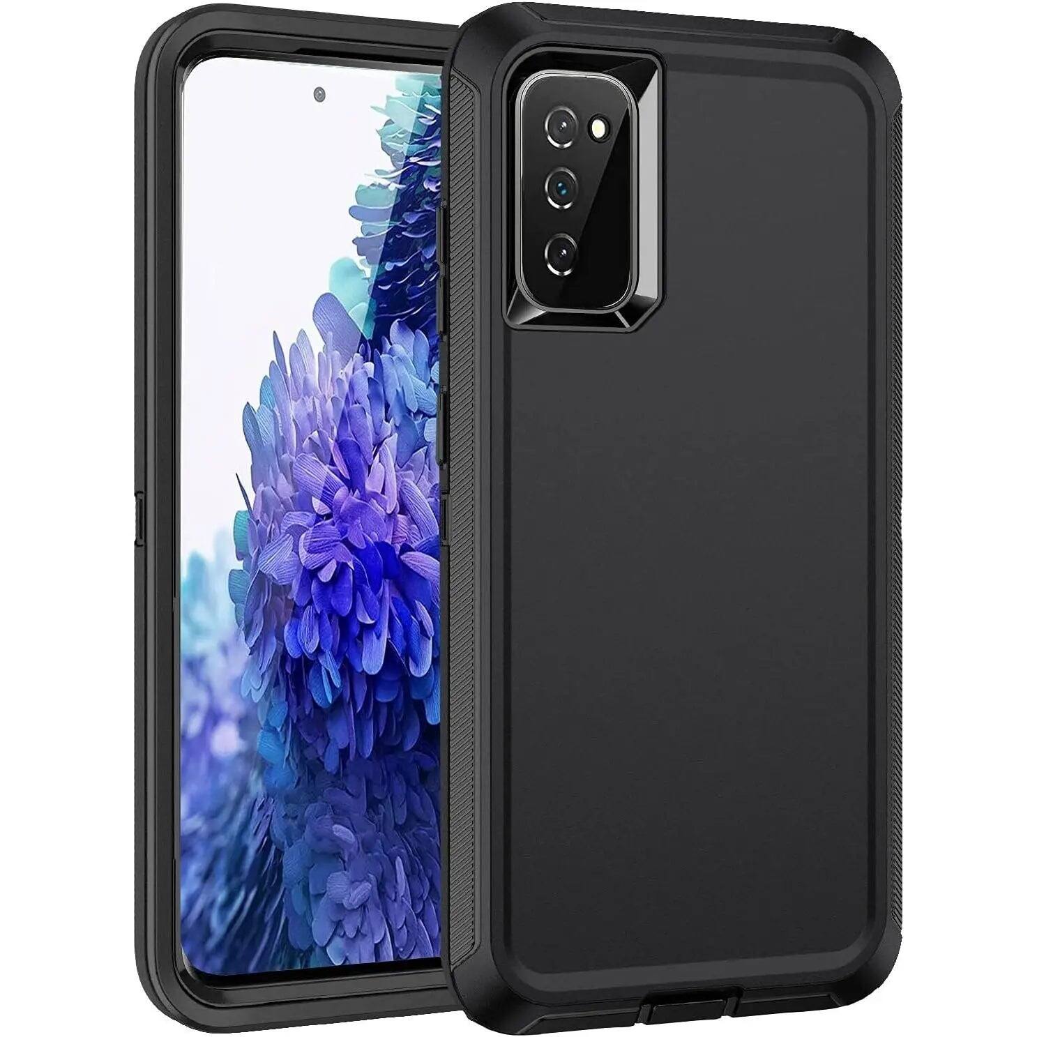 Front. Entronix - Entronix Case for Galaxy A03s - Triple-Layer Heavy Duty Protection - Black.