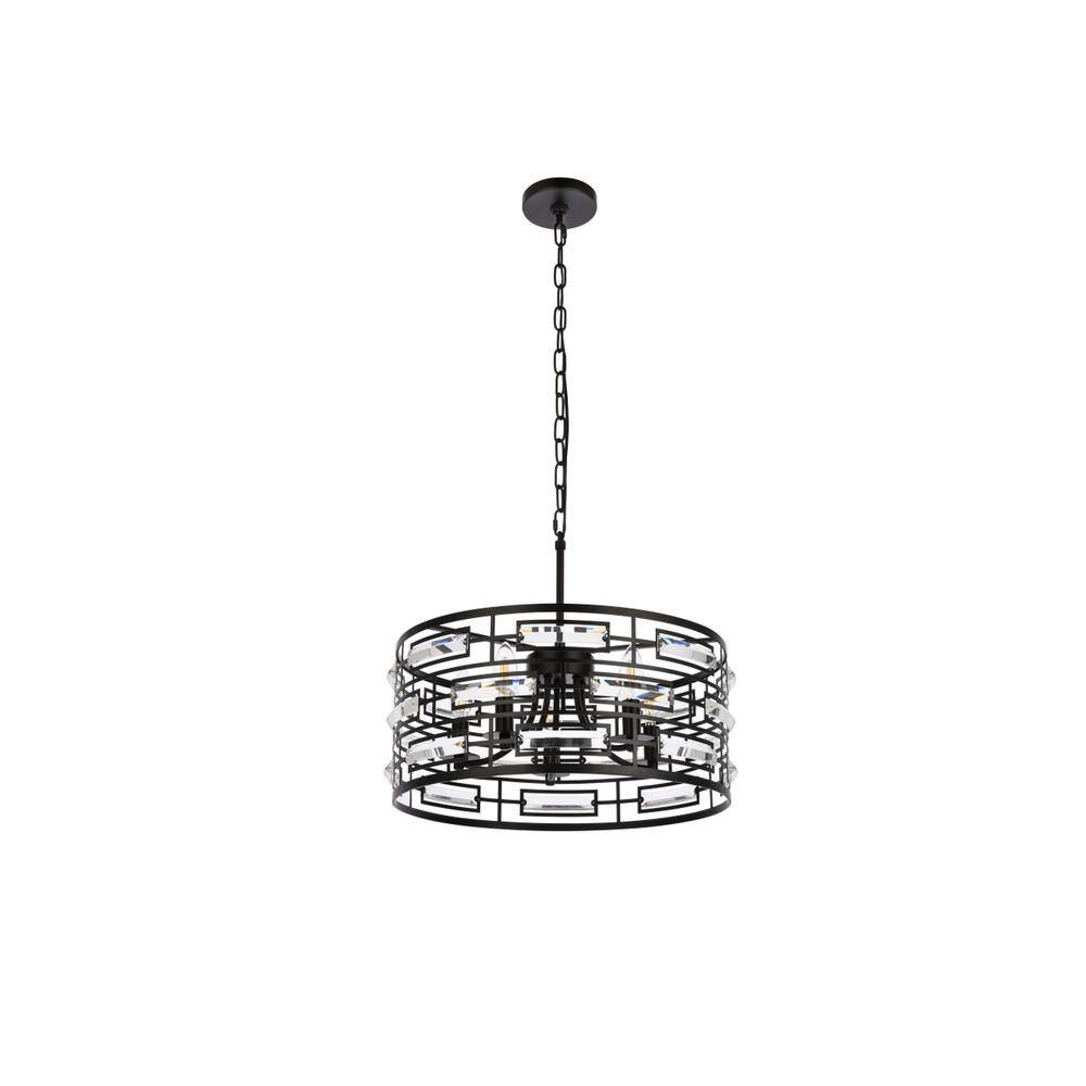 Back. Elegant Lighting - Kennedy 18.5 inch pendant in black - Black.