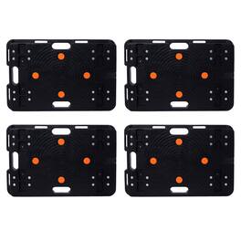 Ropilly - Interlocking Moving Dolly Set of Four Heavy Duty Furniture Mover Carts with Wheels 330 lb Capacity Each - Black