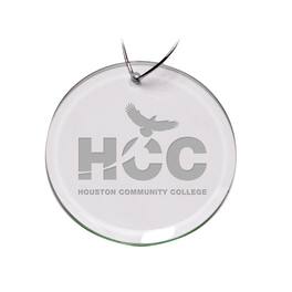 Jardine - Houston Community College Primary Logo 3'' Round Glass Ornament - Multicolor