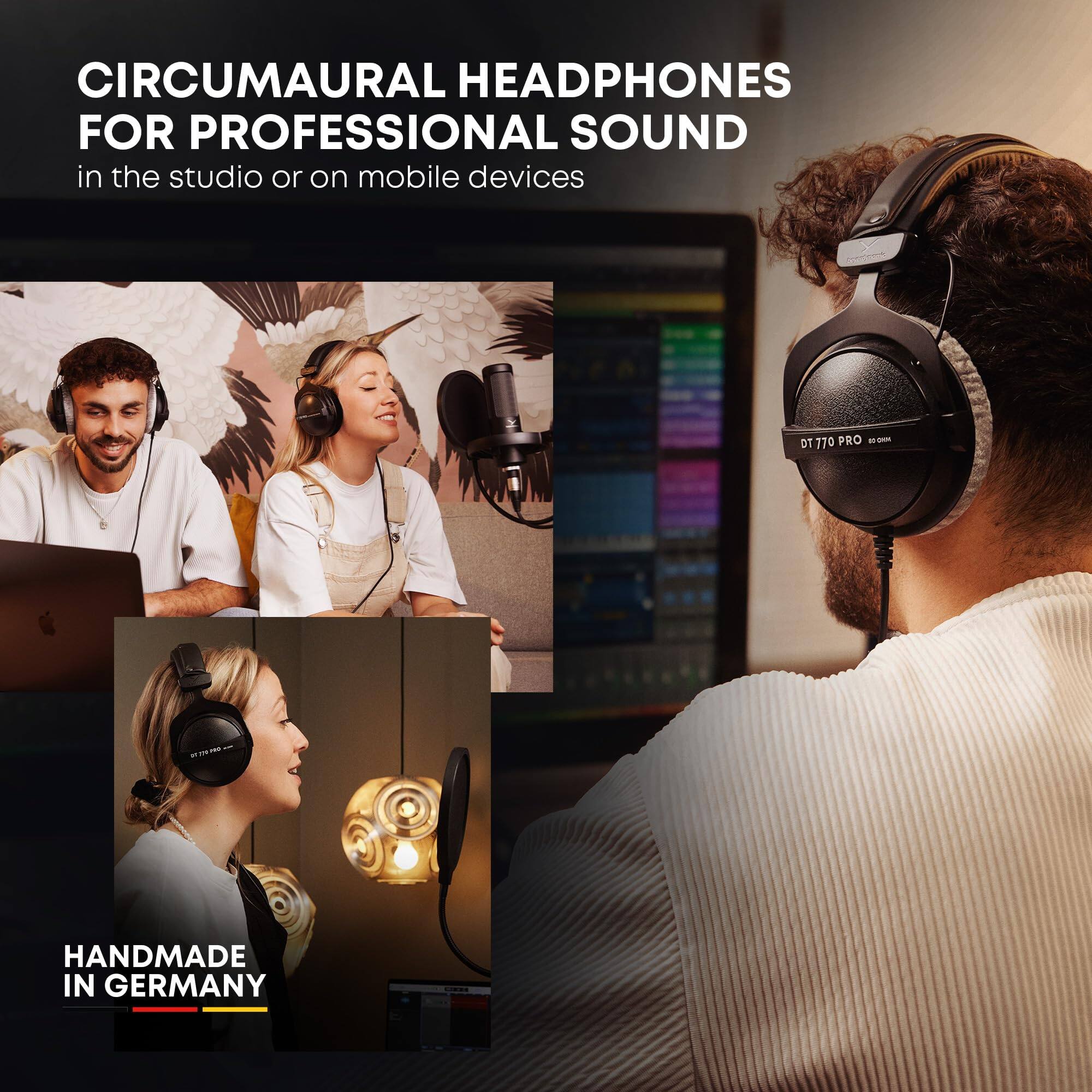 Circumaural Headphones for Professional Sound in the studio or on mobile devices DT 770 PRO - Handmade in Germany