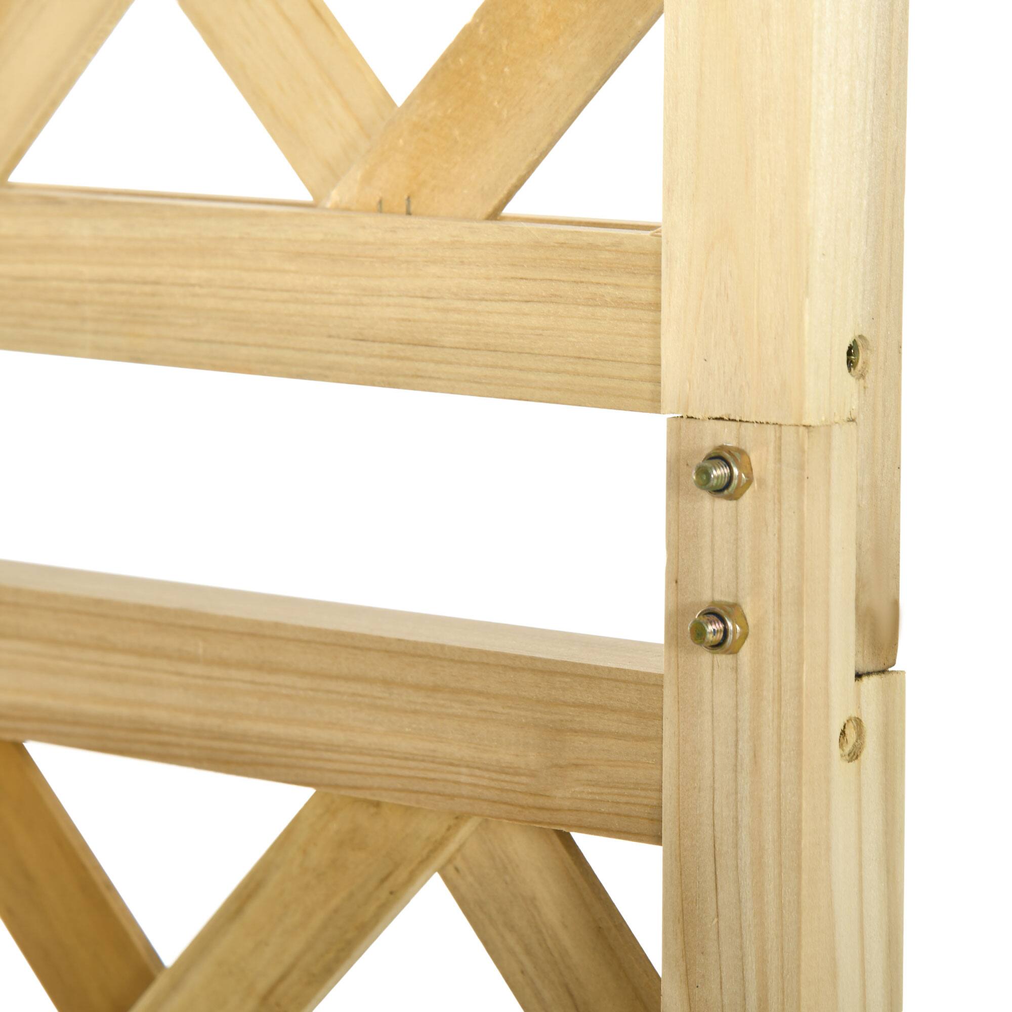 Alt View 8. Outsunny - 7.5' Wooden Wedding Arch, Garden Arch Arbor for Climbing Plants & Trellis Design, Great for Vines - Natural Wood.