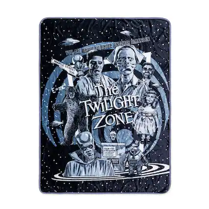 Sure, here is the corrected and grouped text from the image:
---
**Top Center:**
"ENTER ANOTHER DIMENSION"
**Top Left:**
"YOU ARE ABOUT TO ENTER THE TWILIGHT ZONE"
**Left Side:**
"MAPLE STREET 300"
**Center:**
"E=mc²"
**Center (Main Title):**
"The Twilight Zone"
**Bottom Center:**
"ASK ME YES OR NO QUESTION - I WILL SEE THE ANSWER"
**Bottom Right:**
"MYSTIC SEER"
**Bottom Left:**
"MYSTIC SEER"
---