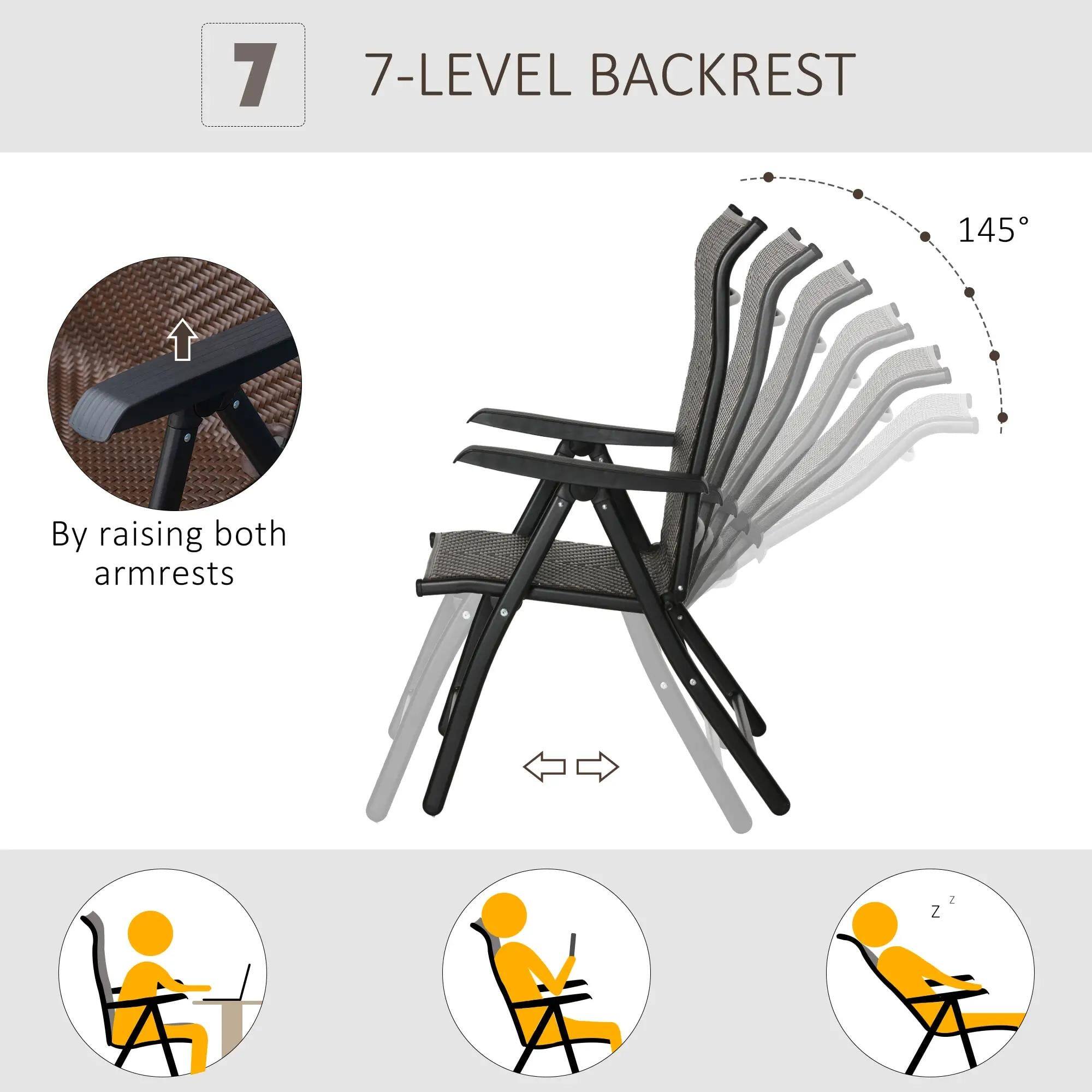 7-LEVEL BACKREST, By raising both armrests, 145, Z