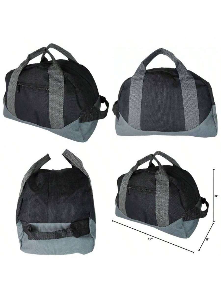 Alt View 1. Live At Space - 12 Two Tone Duffle Bag - Black Gray.