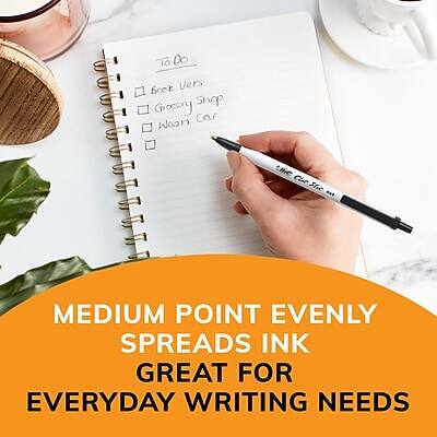 To Do  
- Grocery Shop  
- Wash Car  
- Clean Stic  

MEDIUM POINT EVENLY SPREADS INK  
GREAT FOR EVERYDAY WRITING NEEDS