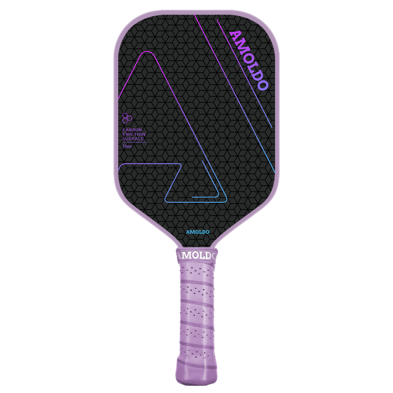 Anysun - Carbon Fiber Pickleball Paddle - 10K 3D Texture Thermoformed, Fabric Woven Surface, 16mm PP Honeycomb Core - Purple