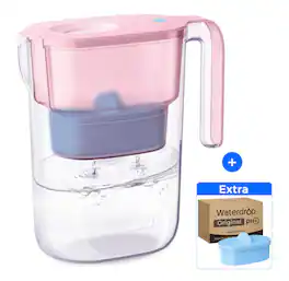 Waterdrop - PT-05P-A Alkaline Water Filter Pitcher, 7-Cup, with 1+1 Filters - Pink