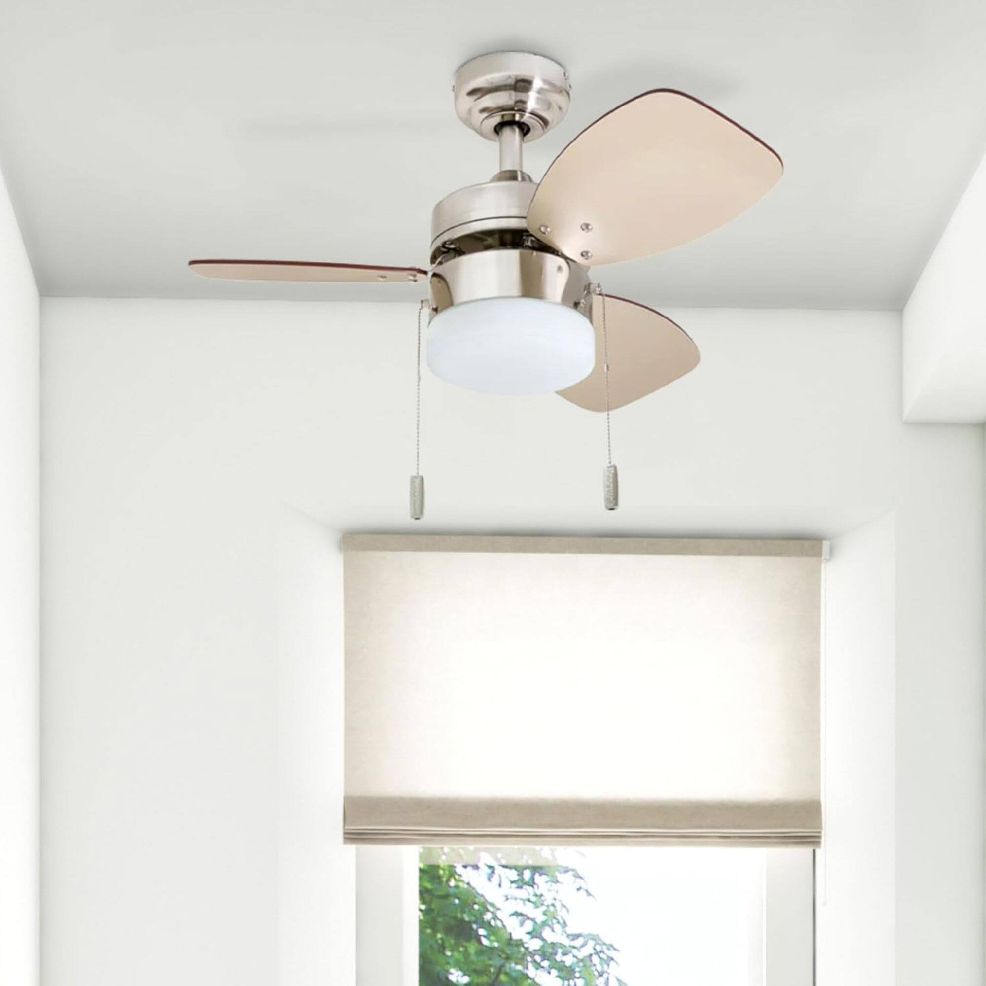 Alt View 6. Honeywell - Honeywell Ocean Breeze 30 Inch Indoor Ceiling Fan with Light, Brushed Nickel - Brushed Nickel.