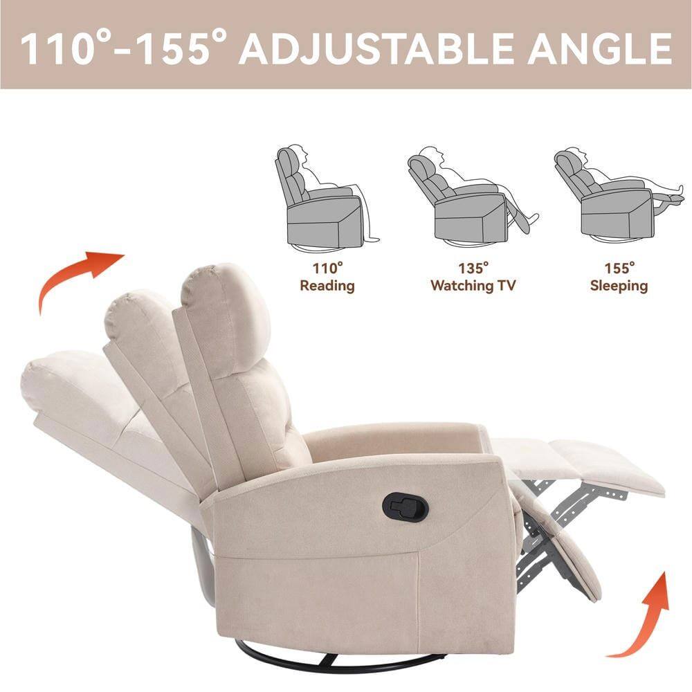 110°-155° ADJUSTABLE ANGLE

110° Reading  
135° Watching TV  
155° Sleeping