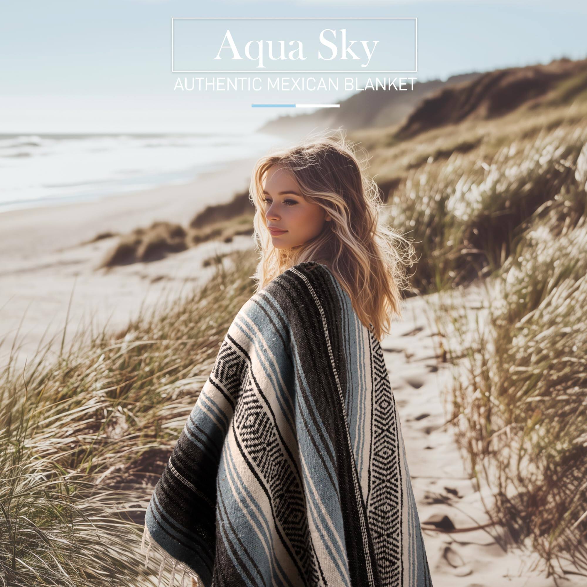 Aqua Sky  
AUTHENTIC MEXICAN BLANKET