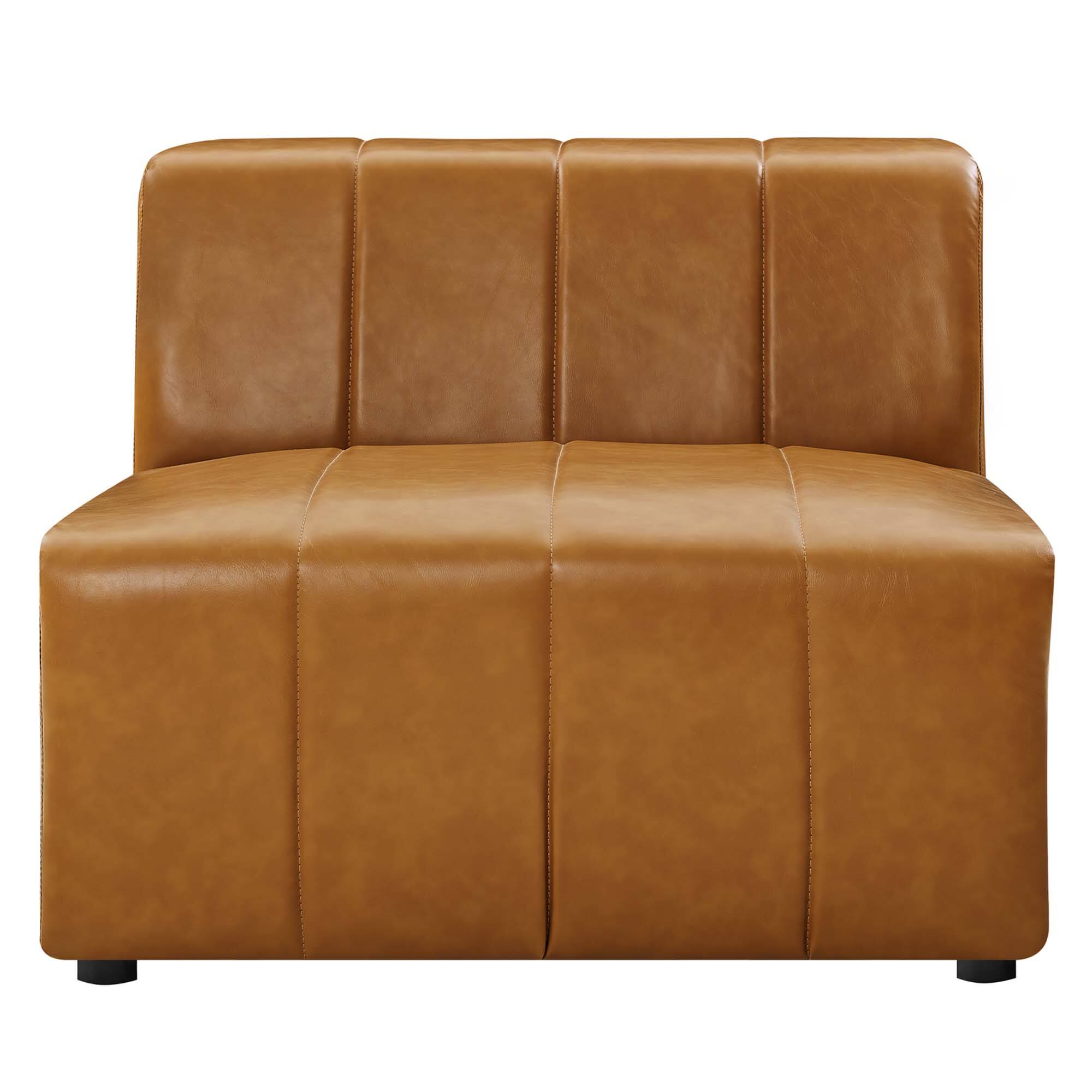 Alt View 4. Modway - Bartlett Vegan Leather Armless Chair by Modway - Tan.