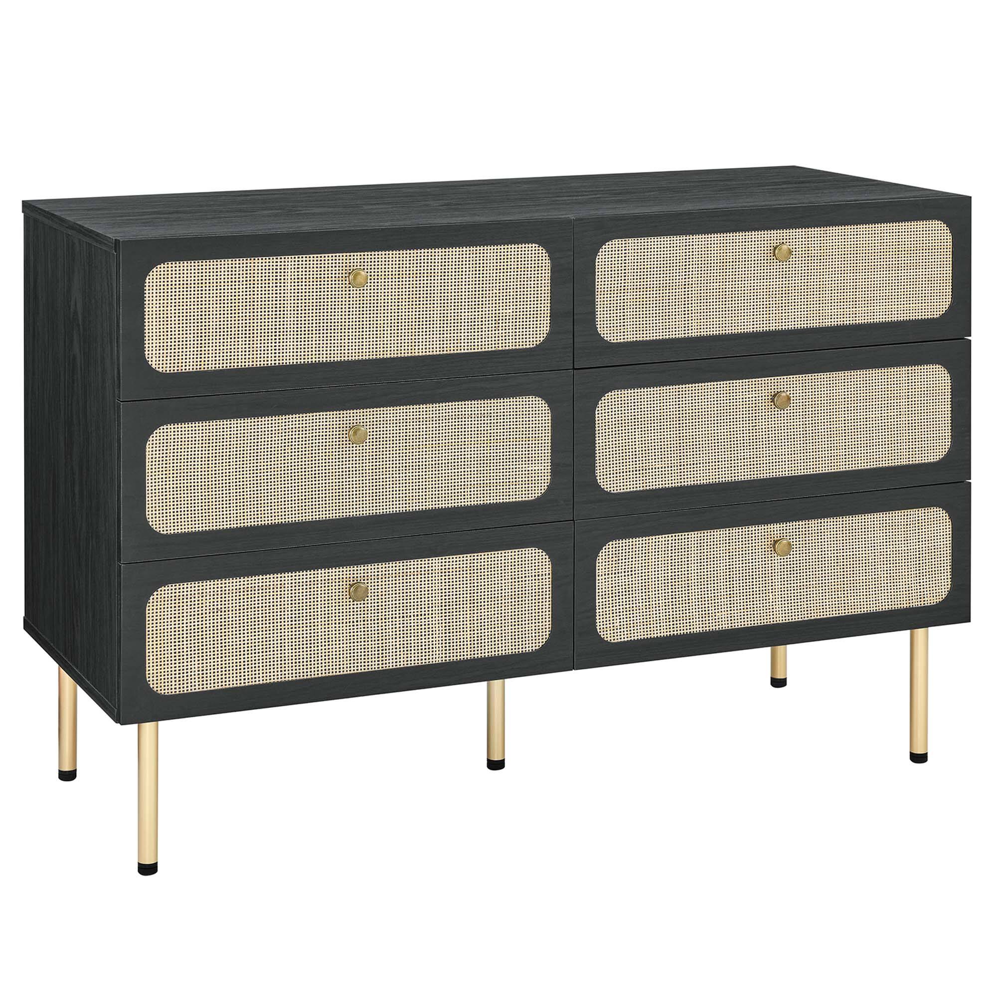 Angle. Modway - Chaucer 6-Drawer Compact Dresser by Modway - Black.