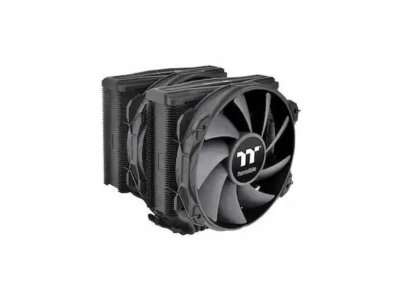 Front. Thermaltake - Thermaltake TOUGHAIR 710 Black 250W TDP CPU Cooler, Intel LGA 1700/1200, AMD AM5/AM4 Dual-Tower Copper Base 7 Heat Pipes - Black.