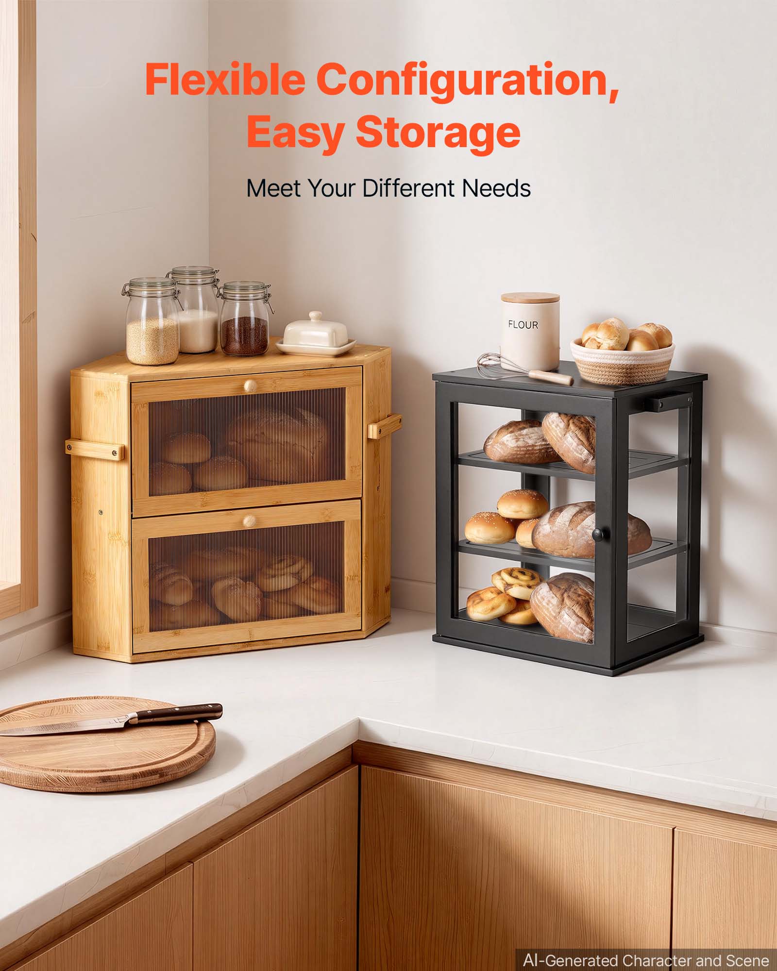 Flexible Configuration, Easy Storage  
Meet Your Different Needs  

FLOUR  

AI-Generated Character and Scene