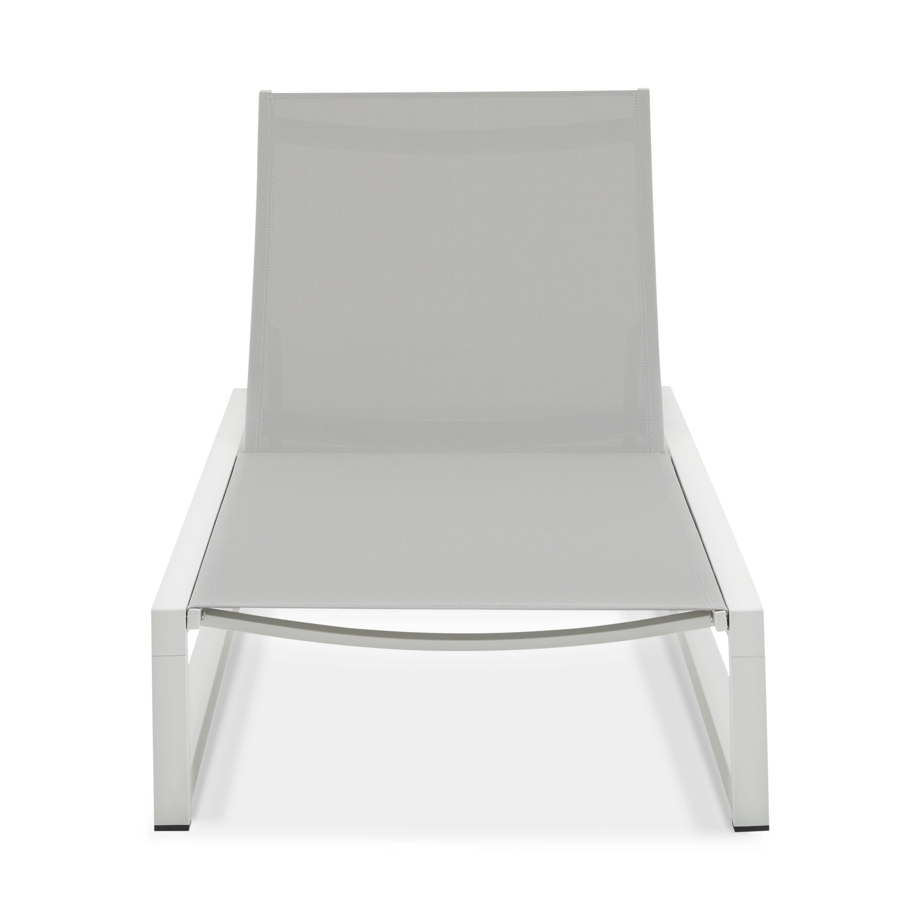 Back. Loheer - 2-Piece Chaise Lounge Set — 5-Position Adjustable Aluminum Patio Chairs with Breathable Mesh - Light Gray,White.