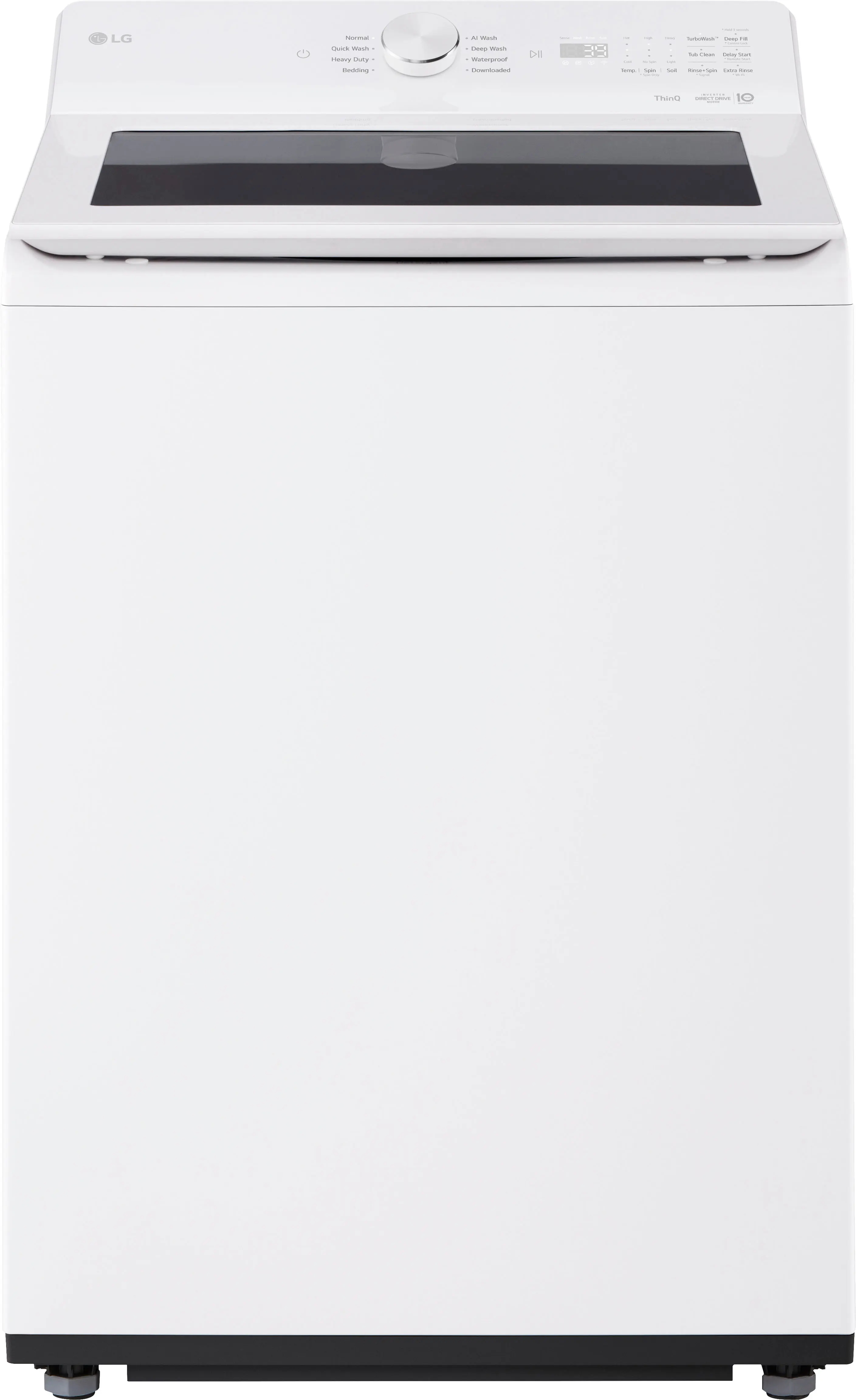 LG - 5.0 Cu. Ft. High-Efficiency Smart Top Load Washer with Easy Unload - Alpine White