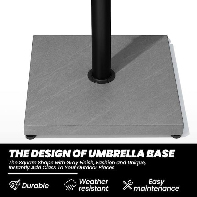 The Design of Umbrella Base

The Square Shape with Gray Finish, Fashion and Unique, Instantly Add Class To Your Outdoor Places.

Durable
Weather resistant
Easy maintenance