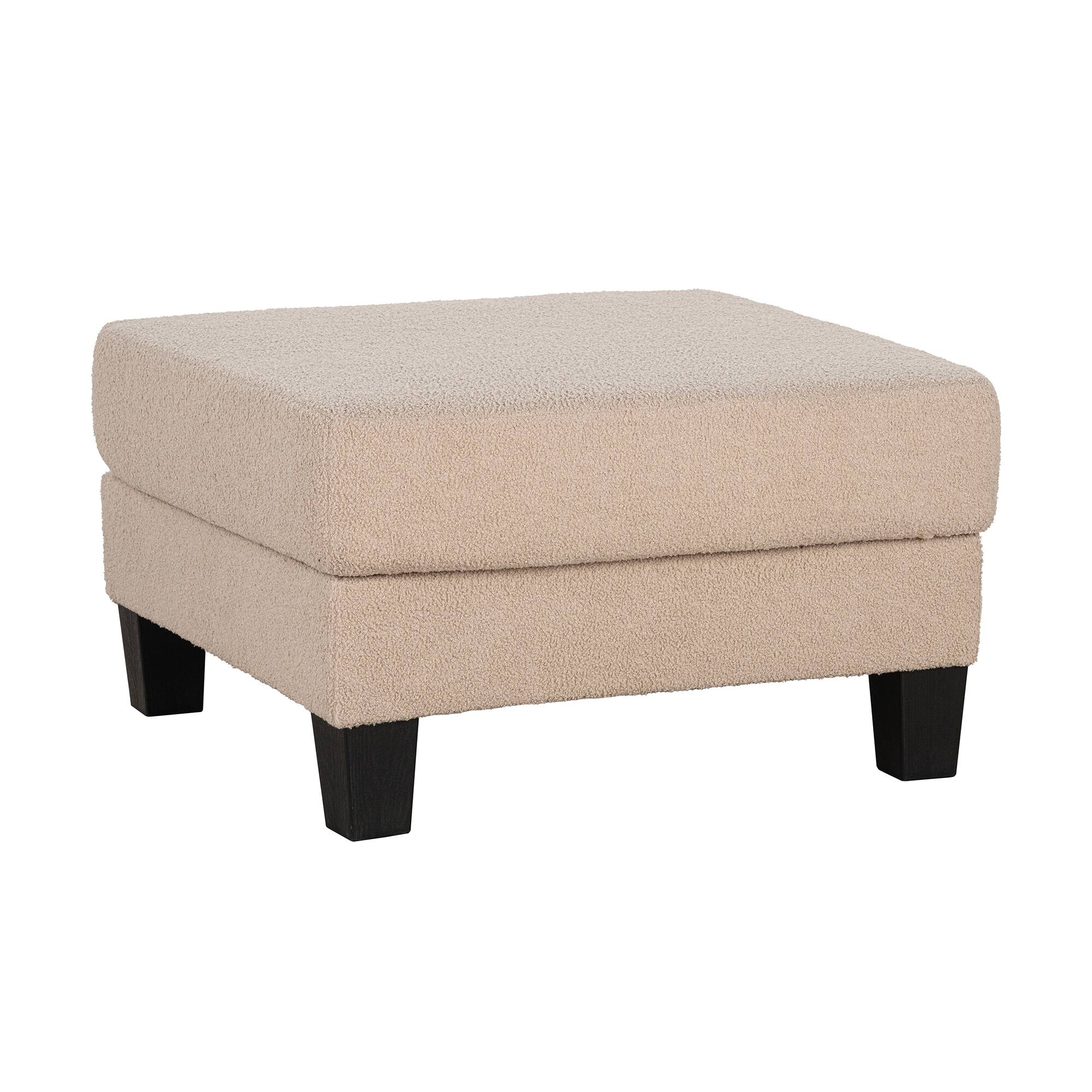 Back. Vaczon - Storage Ottoman with Hidden Compartment Comfortable Footstool for Living Room Bedroom Entryway Small Space Organization - Beige.
