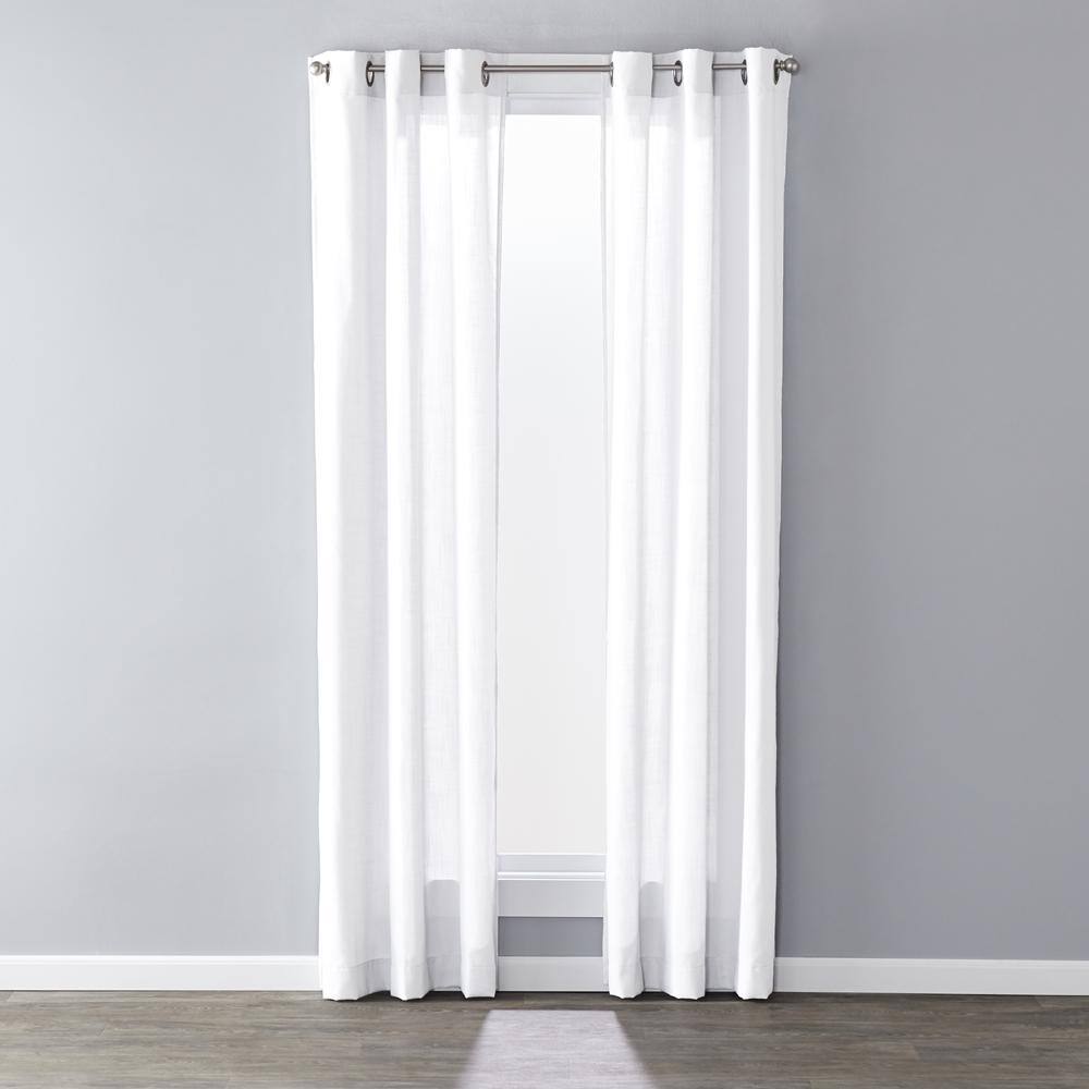 Left. SKL Home - SKL Home Saturday Knight Ltd Raine Light Filtering Sophisticated SunSafe Window Curtain Panel - 40" x 63" White - White.