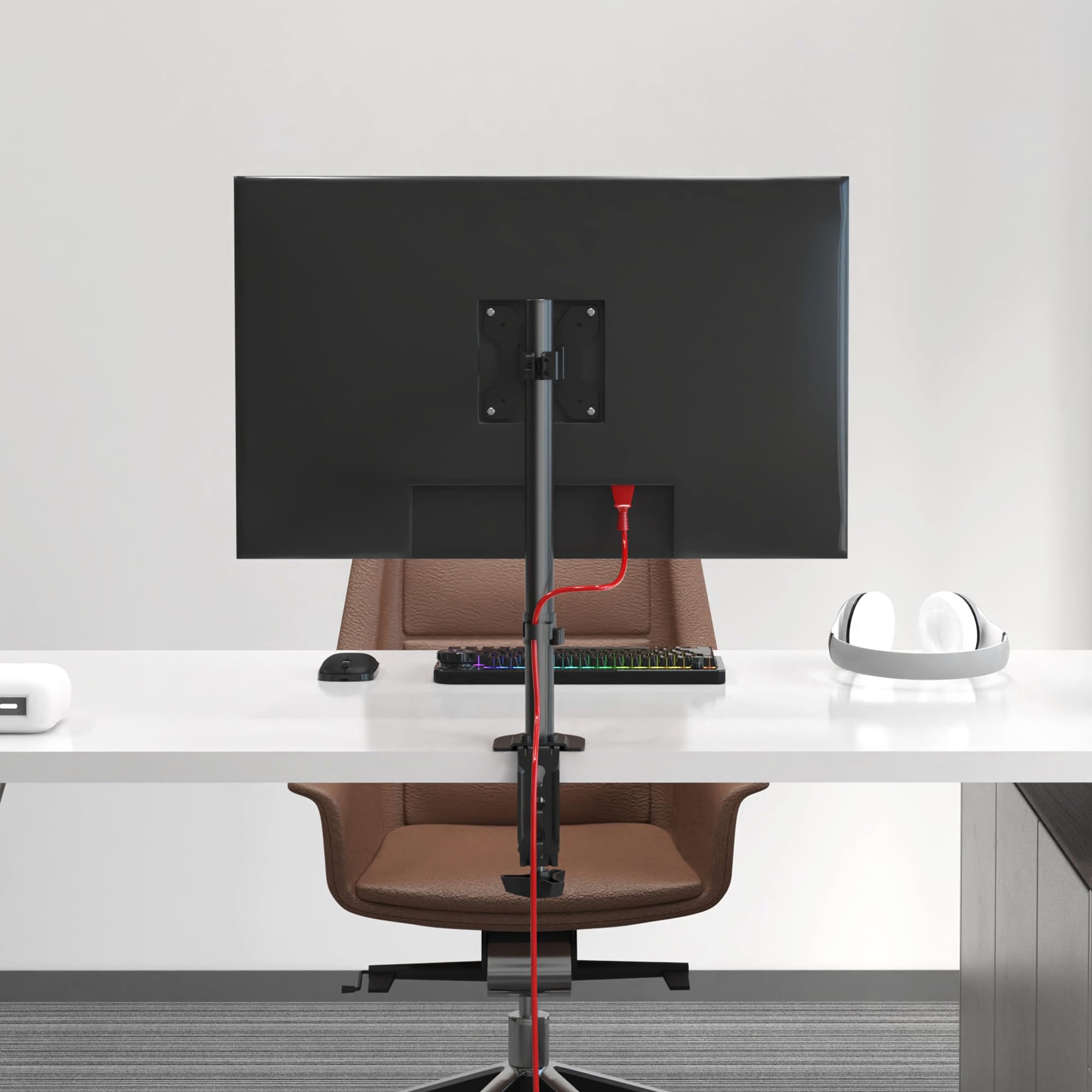 Hirose Alice Single Monitor Stand Heavy Duty Adjustable Arm Desk Mount ...